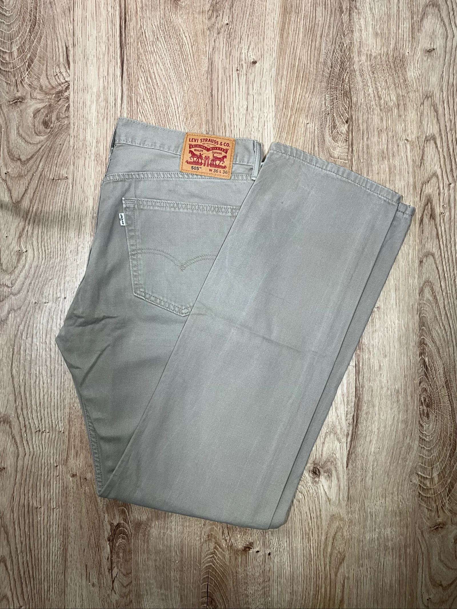 Jean Levi's 505 Straight W36 L36 Vintage 100% Coton Kaki lvh 114 